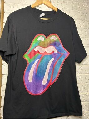 The Rolling Stones - Classic Tie Dye Vintage Logo Shirt - Size Large
